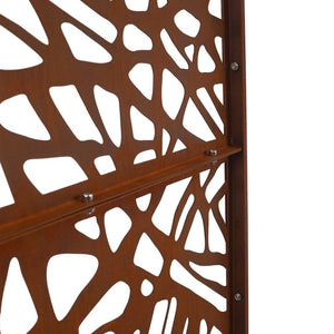 English Elm Outdoor Freestanding Metal Privacy Screen Rustic Patina Lattice Panel for Patio Deck Garden PS102 W465P193191
