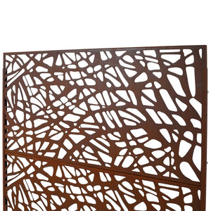 English Elm Outdoor Freestanding Metal Privacy Screen Rustic Patina Lattice Panel for Patio Deck Garden PS102 W465P193191