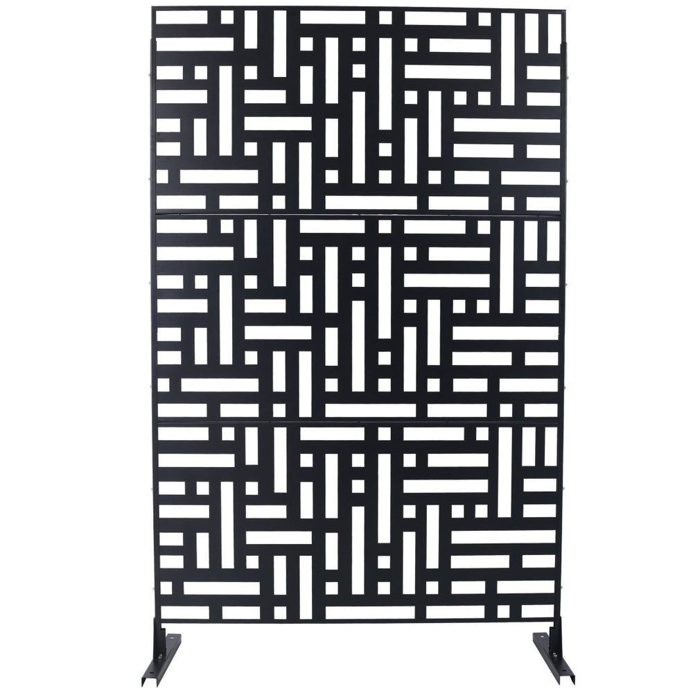English Elm Outdoor Metal Privacy Screen Freestanding Geometric Panel for Patio Balcony Lawn W465P193192