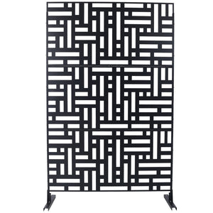 English Elm Outdoor Metal Privacy Screen Freestanding Geometric Panel for Patio Balcony Lawn W465P193192
