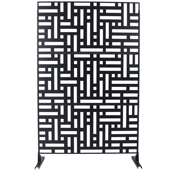 English Elm Outdoor Metal Privacy Screen Freestanding Geometric Panel for Patio Balcony Lawn W465P193192