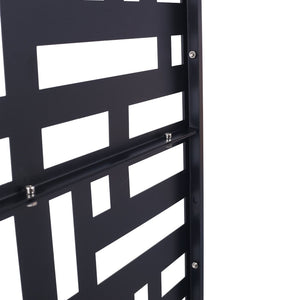 English Elm Outdoor Metal Privacy Screen Freestanding Geometric Panel for Patio Balcony Lawn W465P193192
