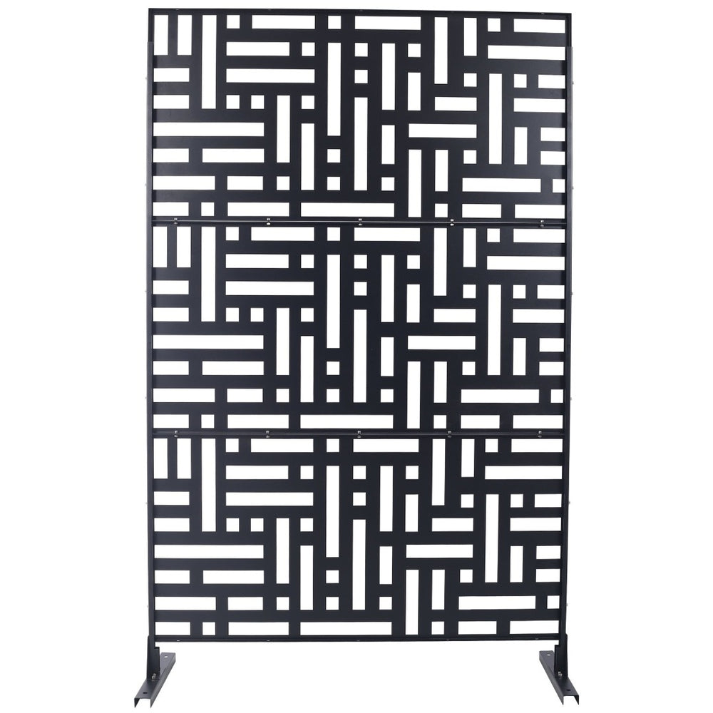 English Elm Outdoor Metal Privacy Screen Freestanding Geometric Panel for Patio Balcony Lawn W465P193192