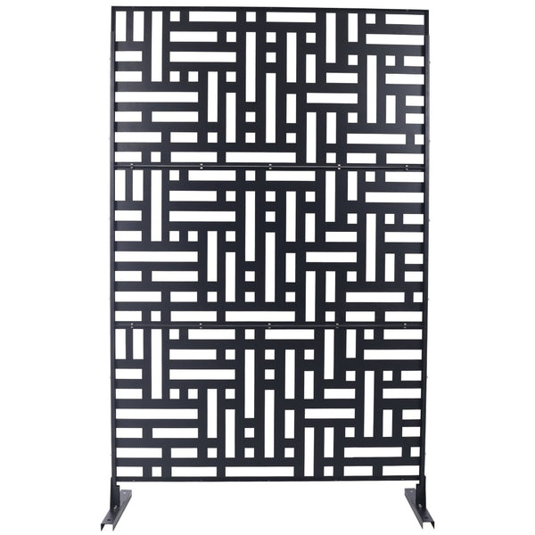 English Elm Outdoor Metal Privacy Screen Freestanding Geometric Panel for Patio Balcony Lawn W465P193192