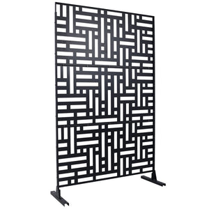 English Elm Outdoor Metal Privacy Screen Freestanding Geometric Panel for Patio Balcony Lawn W465P193192