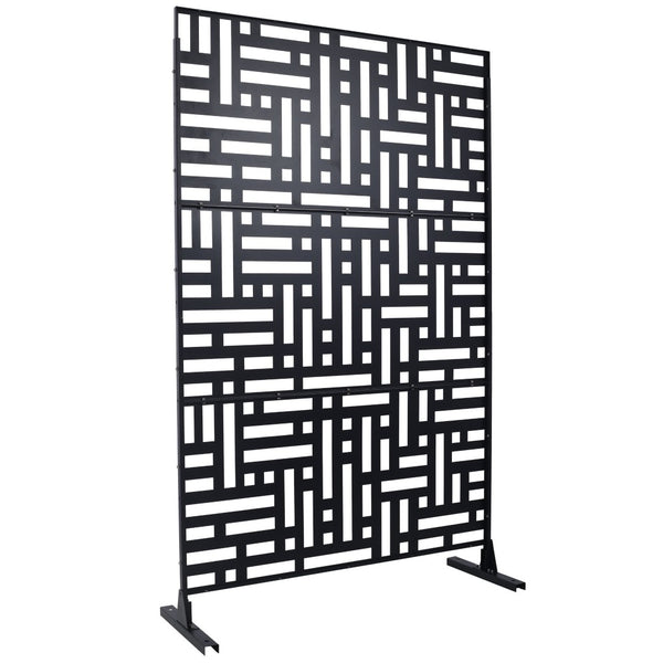 English Elm Outdoor Metal Privacy Screen Freestanding Geometric Panel for Patio Balcony Lawn W465P193192