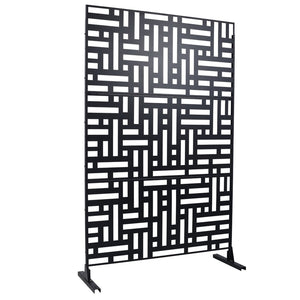 English Elm Outdoor Metal Privacy Screen Freestanding Geometric Panel for Patio Balcony Lawn W465P193192