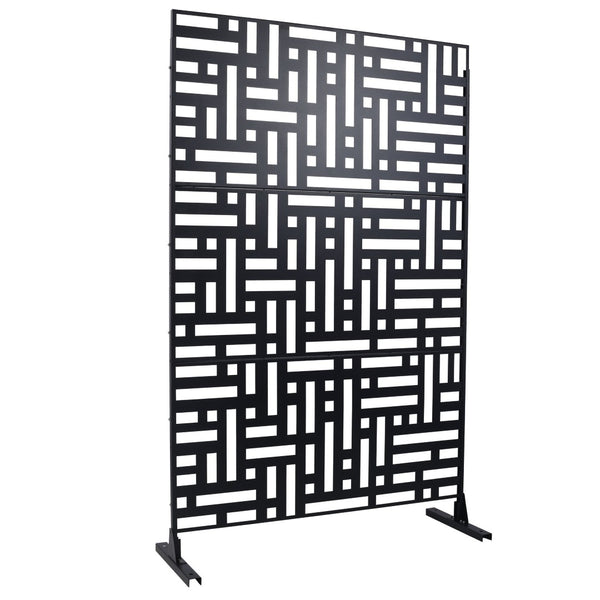 English Elm Outdoor Metal Privacy Screen Freestanding Geometric Panel for Patio Balcony Lawn W465P193192