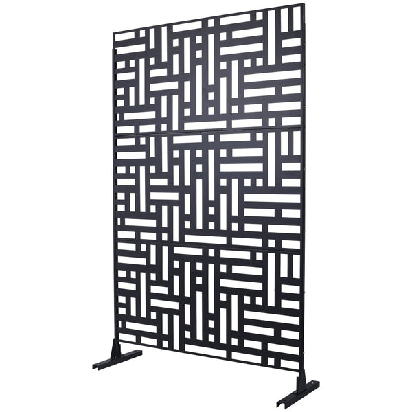 English Elm Outdoor Metal Privacy Screen Freestanding Geometric Panel for Patio Balcony Lawn W465P193192