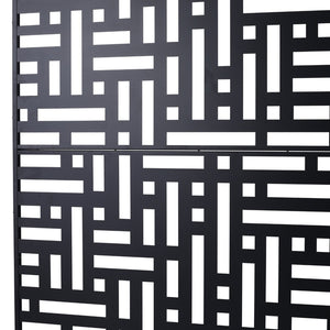 English Elm Outdoor Metal Privacy Screen Freestanding Geometric Panel for Patio Balcony Lawn W465P193192