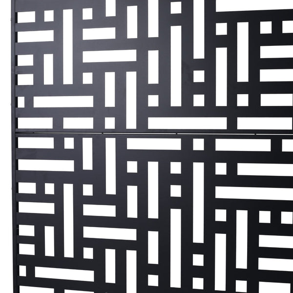 English Elm Outdoor Metal Privacy Screen Freestanding Geometric Panel for Patio Balcony Lawn W465P193192