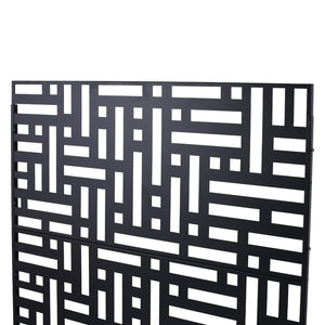 English Elm Outdoor Metal Privacy Screen Freestanding Geometric Panel for Patio Balcony Lawn W465P193192