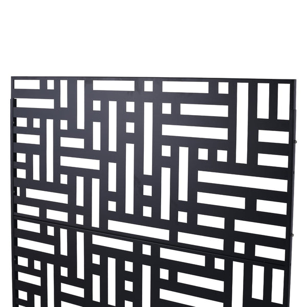 English Elm Outdoor Metal Privacy Screen Freestanding Geometric Panel for Patio Balcony Lawn W465P193192