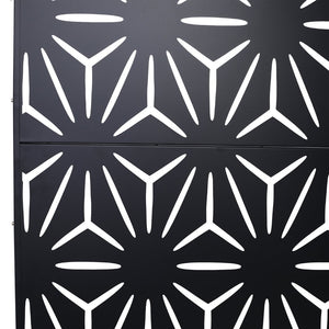 English Elm Outdoor Geometric Metal Privacy Screen Freestanding Lattice Panel for Patio Deck Garden Black PS104 W465P193196