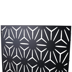 English Elm Outdoor Geometric Metal Privacy Screen Freestanding Lattice Panel for Patio Deck Garden Black PS104 W465P193196