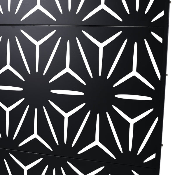 English Elm Outdoor Geometric Metal Privacy Screen Freestanding Lattice Panel for Patio Deck Garden Black PS104 W465P193196