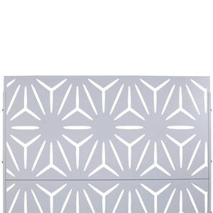 English Elm Outdoor Geometric Metal Privacy Screen Freestanding Lattice Panel for Patio Deck Garden White PS104 W465P193197