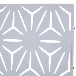 English Elm Outdoor Geometric Metal Privacy Screen Freestanding Lattice Panel for Patio Deck Garden White PS104 W465P193197