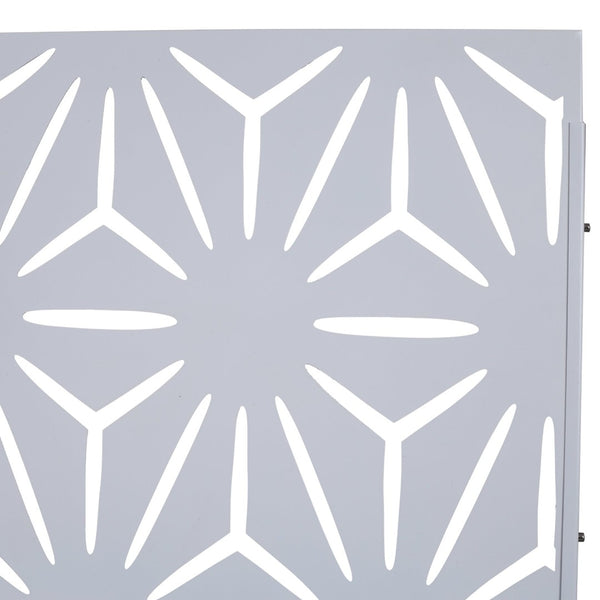 English Elm Outdoor Geometric Metal Privacy Screen Freestanding Lattice Panel for Patio Deck Garden White PS104 W465P193197