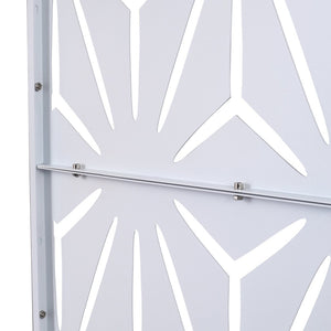 English Elm Outdoor Geometric Metal Privacy Screen Freestanding Lattice Panel for Patio Deck Garden White PS104 W465P193197