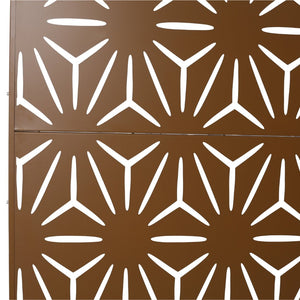 English Elm Outdoor Geometric Metal Privacy Screen Freestanding Lattice Panel for Patio Deck Garden Brown PS104 W465P193201