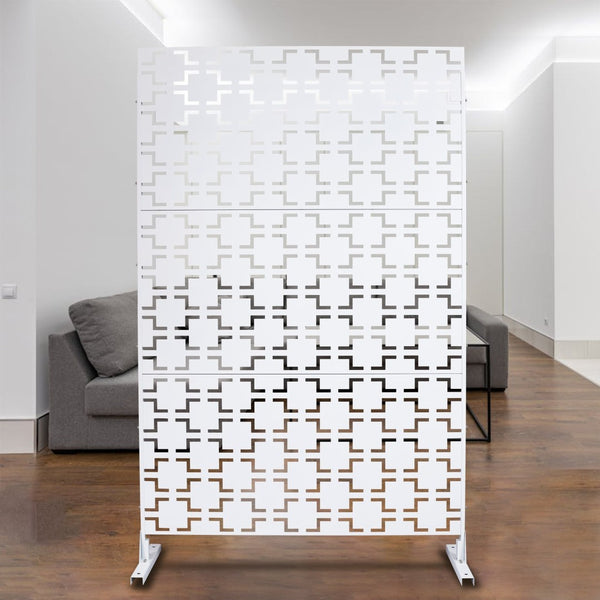 English Elm Outdoor Freestanding Metal Privacy Screen Lattice Panel for Patio Deck Garden Spaces W465P193207