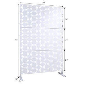 English Elm Outdoor Freestanding Metal Privacy Screen Lattice Panel for Patio Deck Garden Spaces W465P193207