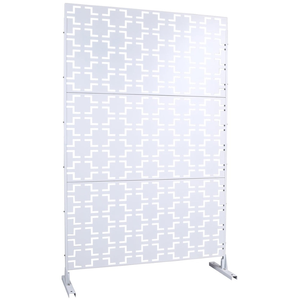 English Elm Outdoor Freestanding Metal Privacy Screen Lattice Panel for Patio Deck Garden Spaces W465P193207