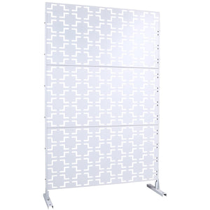 English Elm Outdoor Freestanding Metal Privacy Screen Lattice Panel for Patio Deck Garden Spaces W465P193207