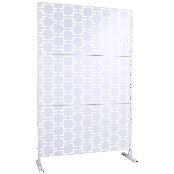 English Elm Outdoor Freestanding Metal Privacy Screen Lattice Panel for Patio Deck Garden Spaces W465P193207