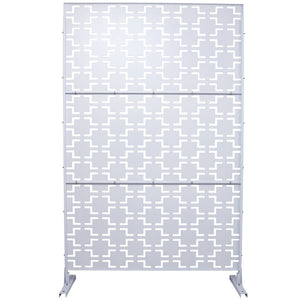 English Elm Outdoor Freestanding Metal Privacy Screen Lattice Panel for Patio Deck Garden Spaces W465P193207