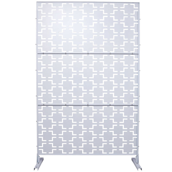 English Elm Outdoor Freestanding Metal Privacy Screen Lattice Panel for Patio Deck Garden Spaces W465P193207