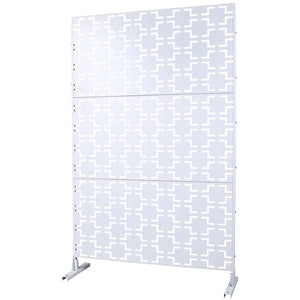English Elm Outdoor Freestanding Metal Privacy Screen Lattice Panel for Patio Deck Garden Spaces W465P193207