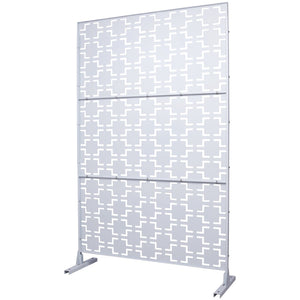 English Elm Outdoor Freestanding Metal Privacy Screen Lattice Panel for Patio Deck Garden Spaces W465P193207