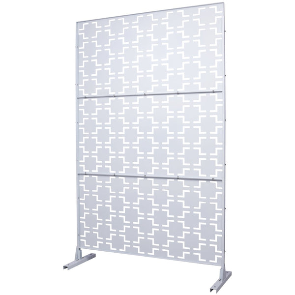 English Elm Outdoor Freestanding Metal Privacy Screen Lattice Panel for Patio Deck Garden Spaces W465P193207