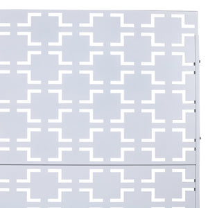 English Elm Outdoor Freestanding Metal Privacy Screen Lattice Panel for Patio Deck Garden Spaces W465P193207