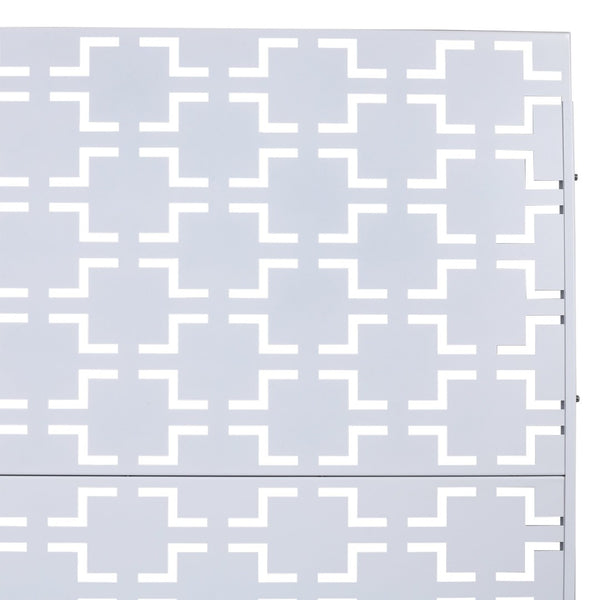 English Elm Outdoor Freestanding Metal Privacy Screen Lattice Panel for Patio Deck Garden Spaces W465P193207