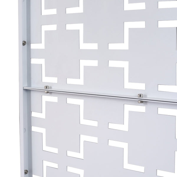 English Elm Outdoor Freestanding Metal Privacy Screen Lattice Panel for Patio Deck Garden Spaces W465P193207