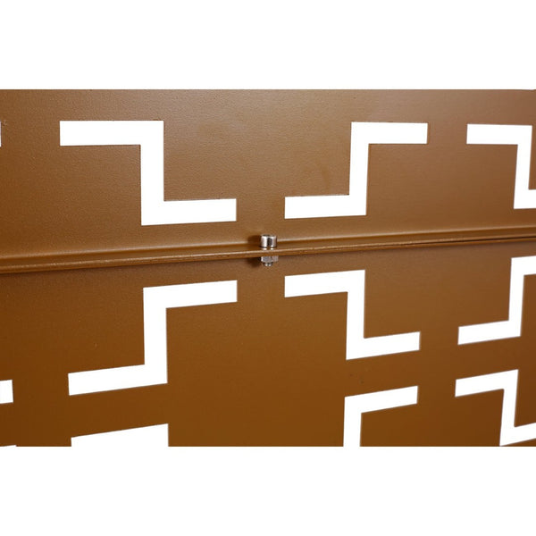 English Elm Outdoor Powder Coated Metal Privacy Screen Freestanding Geometric Panel Patio Garden PS105 Brown W465P193208
