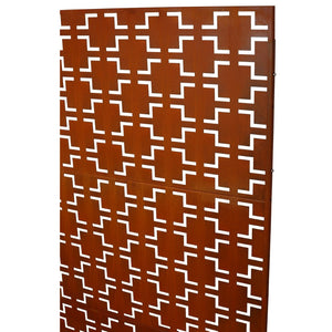 English Elm Outdoor Freestanding Metal Privacy Screen Rustic Lattice Panel for Patio Garden Deck W465P193209