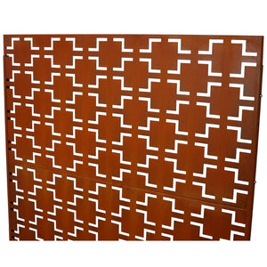 English Elm Outdoor Freestanding Metal Privacy Screen Rustic Lattice Panel for Patio Garden Deck W465P193209