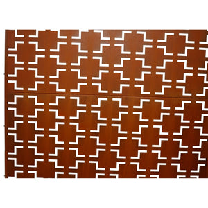 English Elm Outdoor Freestanding Metal Privacy Screen Rustic Lattice Panel for Patio Garden Deck W465P193209