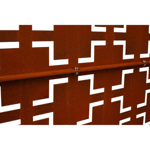 English Elm Outdoor Freestanding Metal Privacy Screen Rustic Lattice Panel for Patio Garden Deck W465P193209