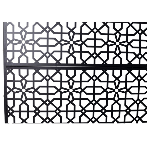 English Elm Outdoor Freestanding Metal Privacy Screen Geometric Lattice Fence for Patio Balcony Black W465P193211