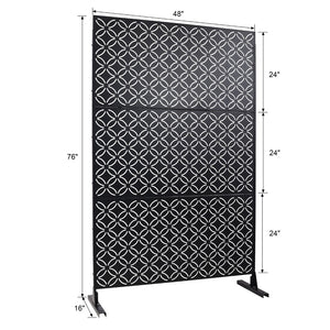 English Elm Outdoor Geometric Metal Privacy Screen Freestanding Lattice Panel for Patio Deck Garden Black PS107 W465P193215