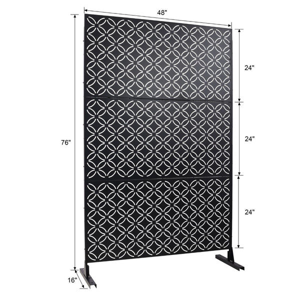 English Elm Outdoor Geometric Metal Privacy Screen Freestanding Lattice Panel for Patio Deck Garden Black PS107 W465P193215