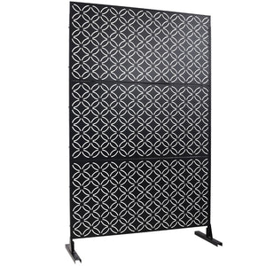 English Elm Outdoor Geometric Metal Privacy Screen Freestanding Lattice Panel for Patio Deck Garden Black PS107 W465P193215