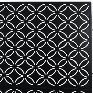 English Elm Outdoor Geometric Metal Privacy Screen Freestanding Lattice Panel for Patio Deck Garden Black PS107 W465P193215
