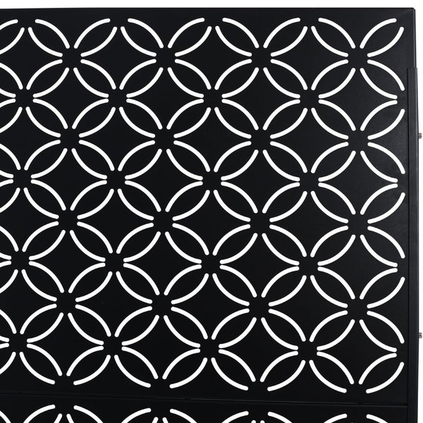 English Elm Outdoor Geometric Metal Privacy Screen Freestanding Lattice Panel for Patio Deck Garden Black PS107 W465P193215
