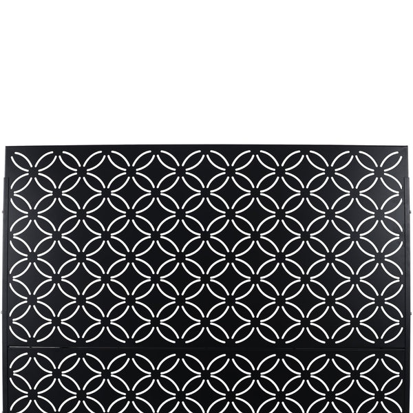 English Elm Outdoor Geometric Metal Privacy Screen Freestanding Lattice Panel for Patio Deck Garden Black PS107 W465P193215